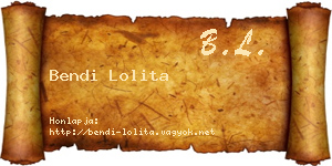 Bendi Lolita névjegykártya